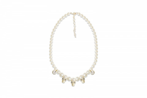 Evae Pearl Skull Necklace 