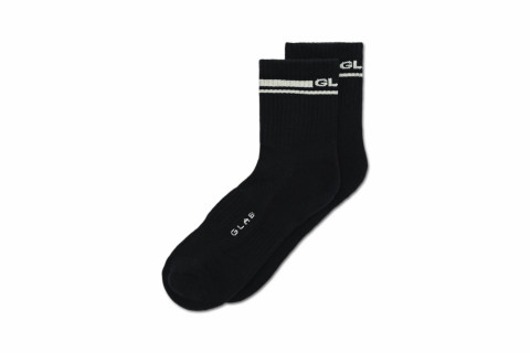 GLAB Striped Logo Mid Socks Black GLAB Striped Logo Mid Socks Black