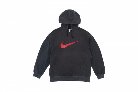 Vintage 90s Nike Big Swoosh Hoodie Black