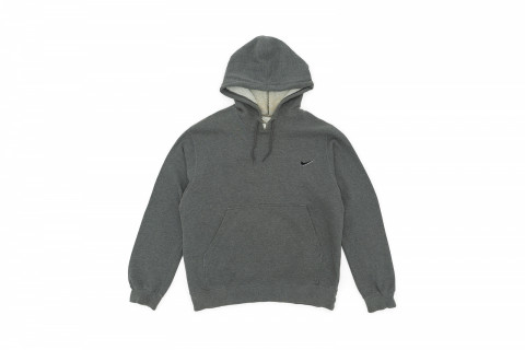 Vintage 90s Nike Mini Swoosh Hoodie Dark Grey