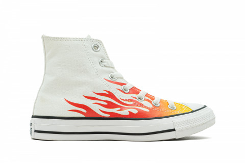 Converse Chuck Taylor All Star Hi Flames White Red (Women's)