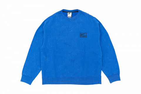 Nike x Stussy Acid Wash Crew Fleece Blue