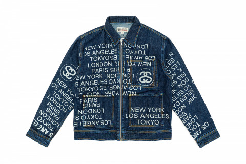 Stussy Zip Work Denim City Link Jacket Blue