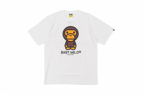 A BATHING APE Men's BABY MILO TEE - WHITE