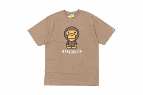 A BATHING APE Men's BABY MILO TEE - BROWN