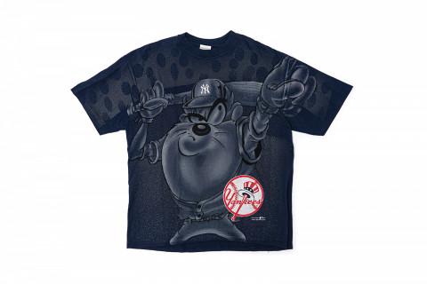 Vintage 90s Looney Tunes Taz x MLB NY Team Tee Navy