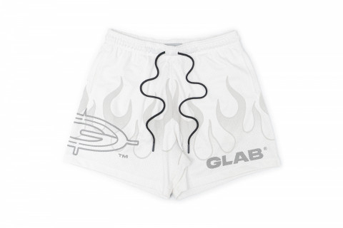 GLAB Flame Mesh Shorts White