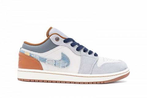 Air Jordan 1 Low SE Phantom Repaired Denim Swoosh