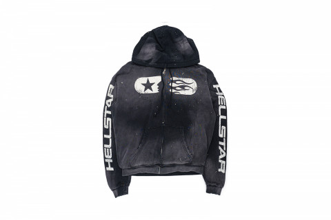 Hellstar studio gray zip up hoodie