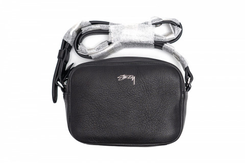 Stussy SS Link Leather Side Pouch Black Stussy SS Link Leather Side Pouch Black