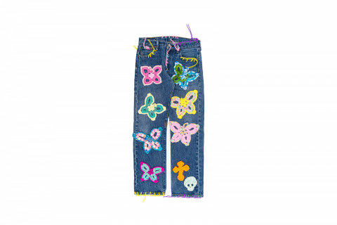 Levis yarn butterfly customed jeans levis based japan made