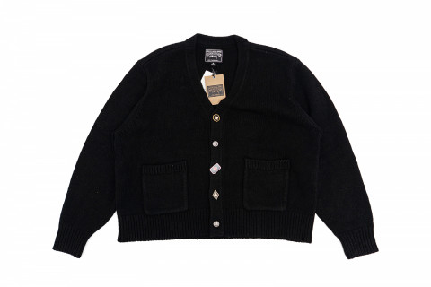 Stussy x Denim Tears Playing Card Suits Cardigan Black