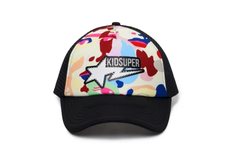 BAPE X KIDSUPER BAPE STA LOGO RHINESTONE TRUCKER CAP - MULTICOLOR 