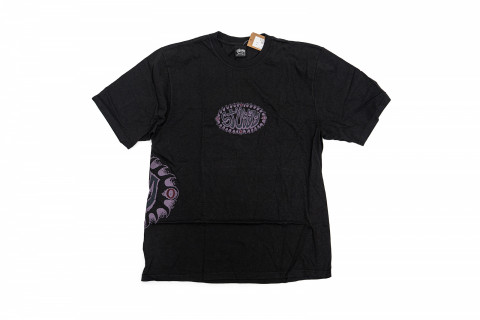 Stussy Wave Oval Pigment Dyed Black Tee