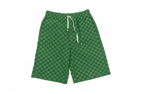 Gucci Green Logo Cotton Jacquard Shorts Gucci Green Logo Cotton Jacquard Shorts