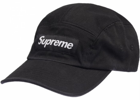 Supreme Washed Chino Twill Camp Black Cap (SS22)