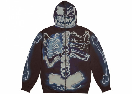 Travis Scott Cactus Jack For Fragment Skeleton Graffiti Full Zip Hoodie