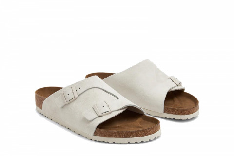 Birkenstock Zurich Suede Leather Antique White