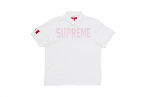 Supreme Twill Appliqué Polo White Supreme Twill Appliqué Polo White