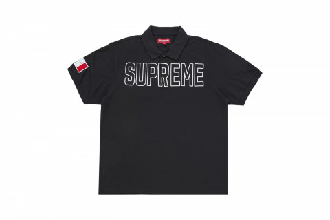 Supreme Twill Appliqué Polo Black Supreme Twill Appliqué Polo Black
