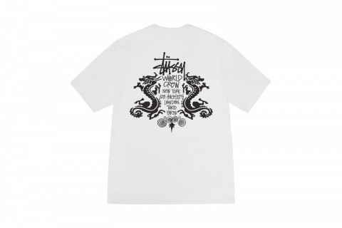 STUSSY DOUBLE DRAGON TEE PIGMENT DYED NATURAL