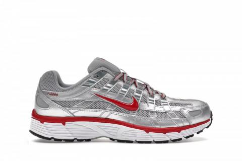 Nike P-6000 Metallic Silver Gym Red