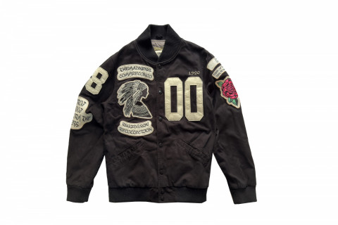 The Madness Vintage Patched Cotton Bomber Jacket