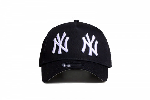 New Era Yankees 'Double Logo' Black 9Forty A-Frame Snapback