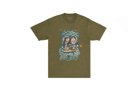Travis Scott Cactus Jack x Takashi Murakami Melted Utopia Dream Zodiac Tee Olive