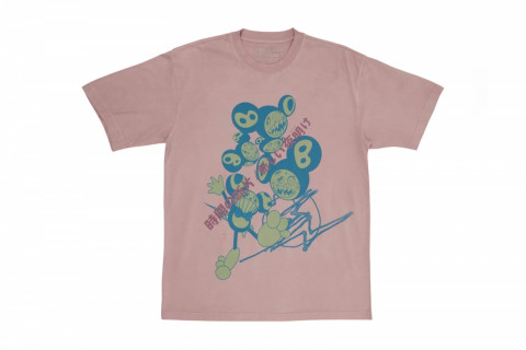 Travis Scott Cactus Jack x Fragment x Takashi Murakami The Dawn Tee Pink