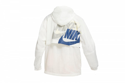 Nike Alphabet Logo Printing Woven Hooded Long Sleeves Jacket Autumn White