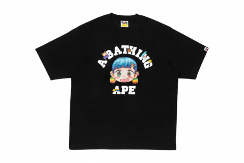 BAPE x Mr. College Tee Black