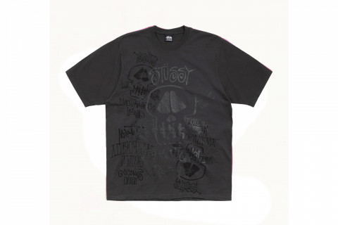 Stussy Skulls Pigment Dyed Tee Faded Black