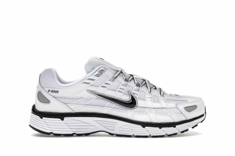 Nike P-6000 White Metallic Silver Black