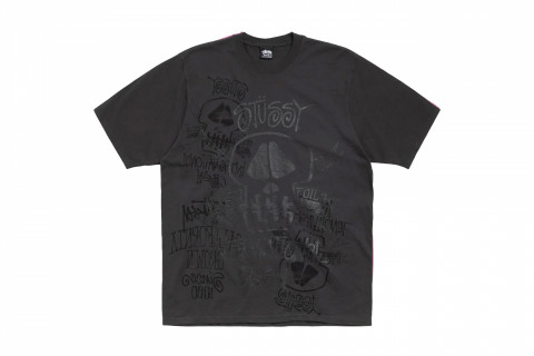Stussy Skulls Pigment Dyed Tee Faded Black
