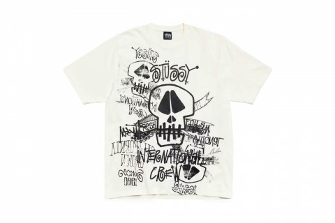 Stussy Skulls Pigment Dyed Tee Natural